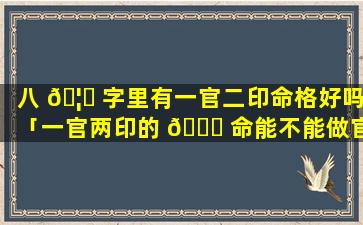 八 🦟 字里有一官二印命格好吗「一官两印的 💐 命能不能做官」